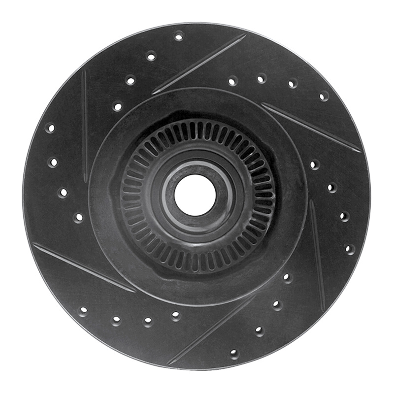 Ford Explorer Brake Rotor (1) - Front Right - R1 Concepts - Drilled & Slotted - Black - `95-`11